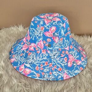 {Lilly Pulitzer} Reversible Canvas Sun Hat in Multi Bahamian Rhapsody - NWT
